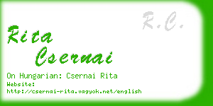 rita csernai business card